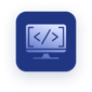 Icona per rappresentare lo sviluppo front-end coordinato con il team di UX