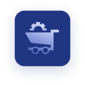 Icona di un carrello e un ingranaggio per e-commerce manager
