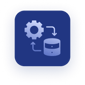 Icona di un ingranaggio e un database per system integration