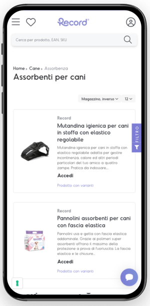 Immagine della pagina del carrello del sito e-commerce Recordit