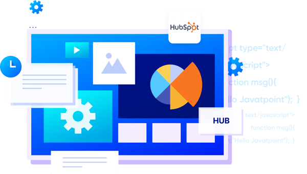 Arte vettoriale che rappresenta il sito web Hubspot