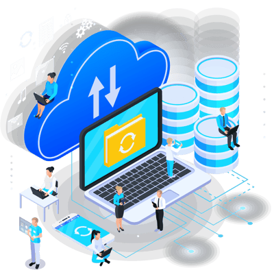 Arte vettoriale per rappresentare la migrazione di un sito e-commerce a un altro CMS come Prestashop Arte vettoriale per rappresentare la migrazione di un sito e-commerce a un altro CMS come Prestashop