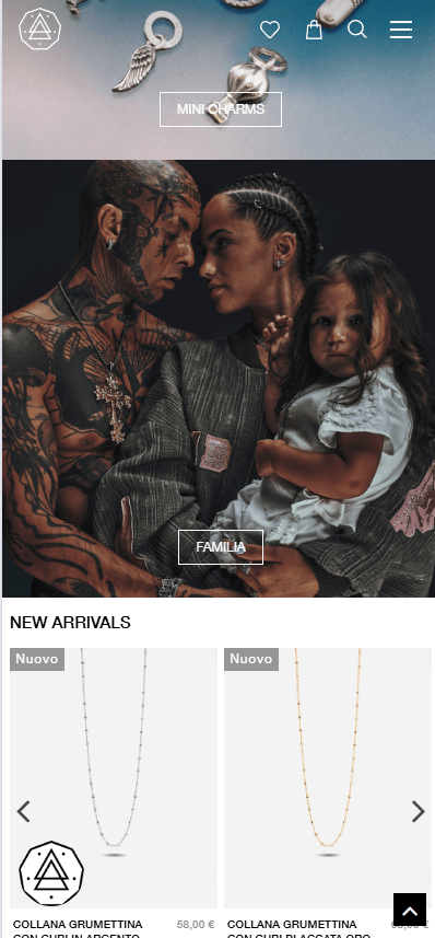 Homepage Nove25 su smartphone