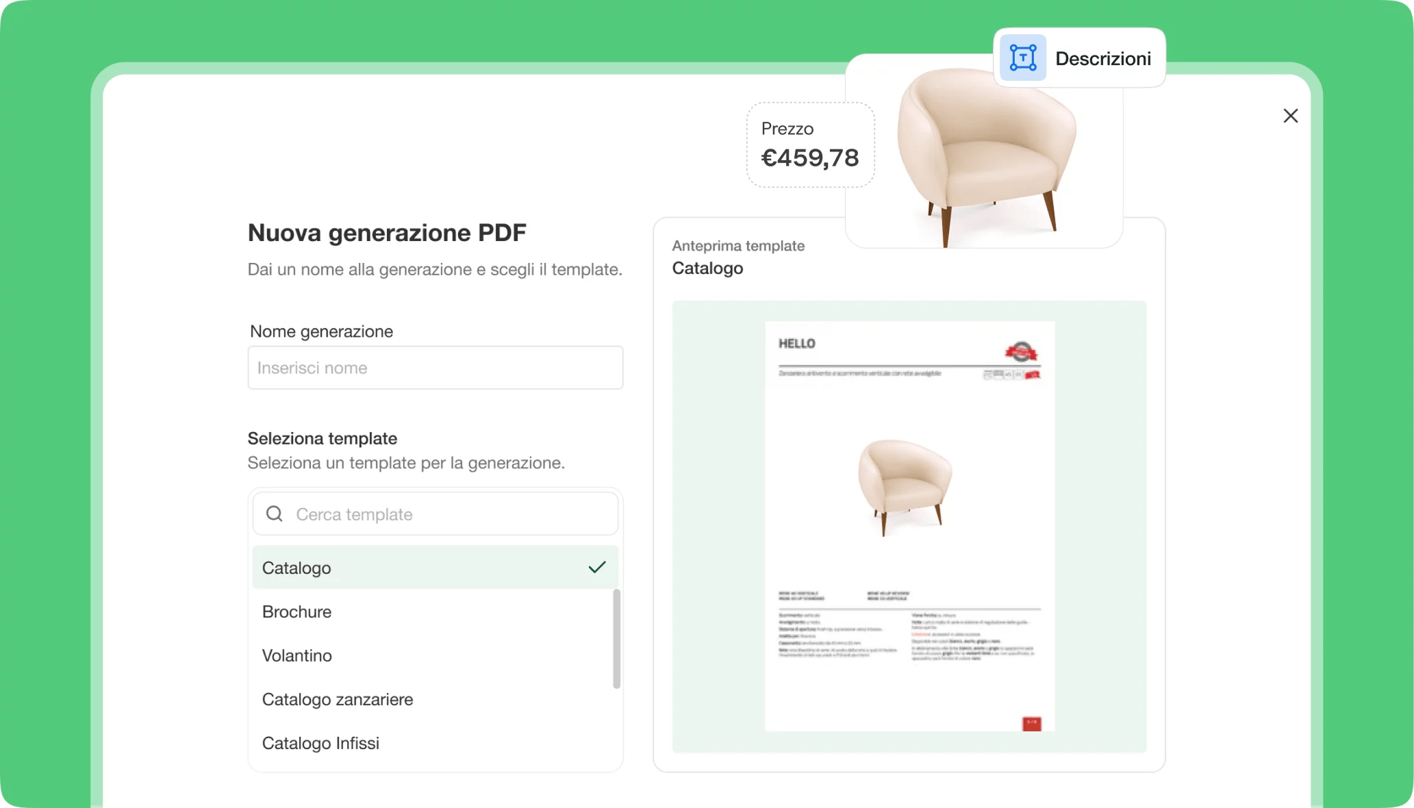 Generazione automatica di cataloghi e PDF in On Page