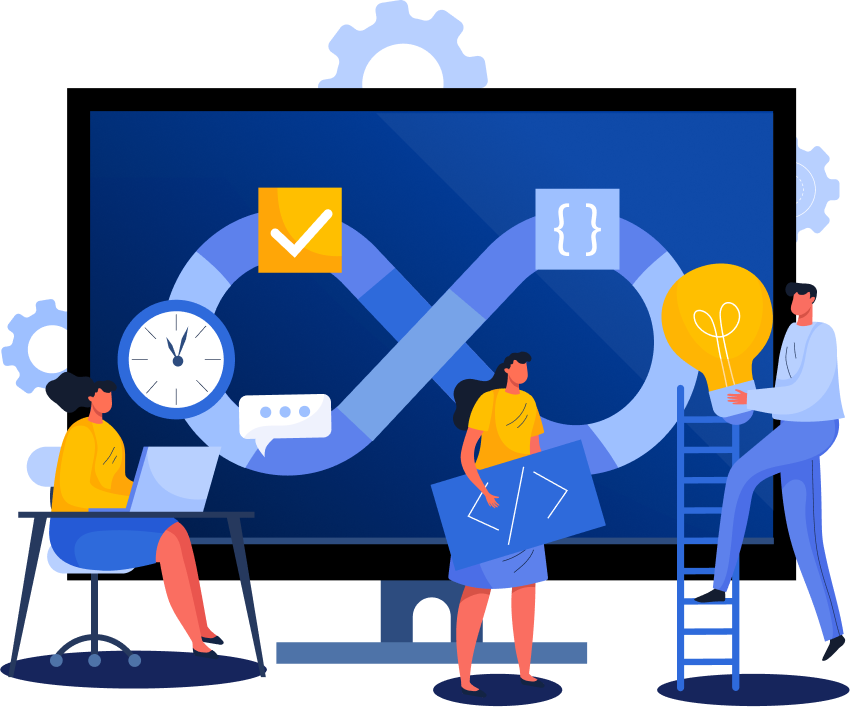 Immagine vettoriale per rappresentare la gestione agile dei progetti