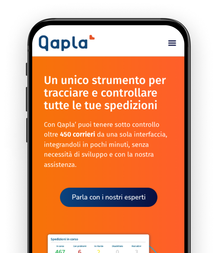 Immagine della homepage del sito e-commerce di Qapla