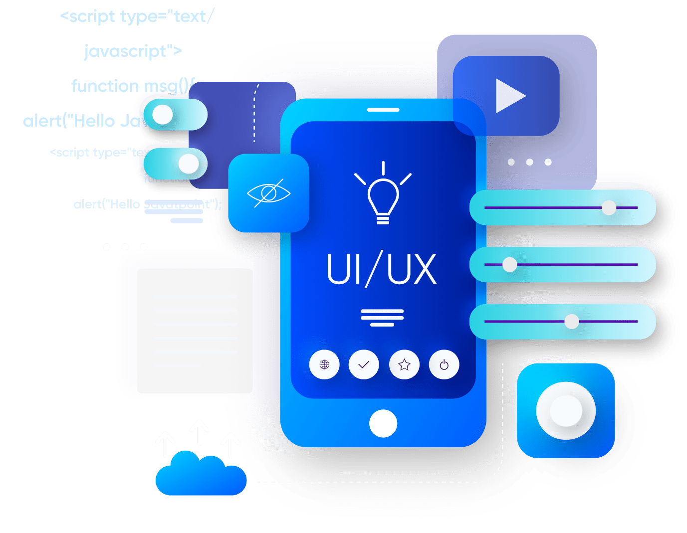 Arte vettoriale che rappresenta il design UX e il restyling di un sito e-commerce