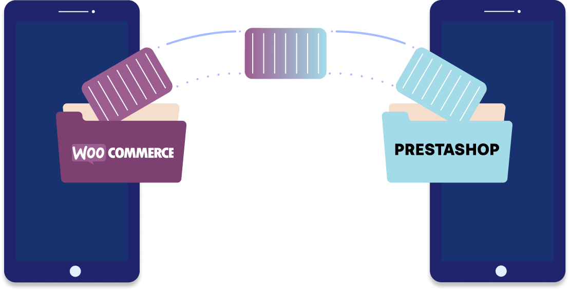 Icona che rappresenta Migrazione da Woocommerce a Prestashop