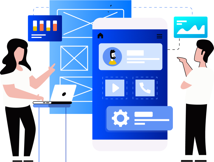 Arte vettoriale che rappresenta come migliorare un sito e-commerce con il design UX e ottimizzare l'usabilità Arte vettoriale che rappresenta come migliorare un sito e-commerce con il design UX e ottimizzare l'usabilità