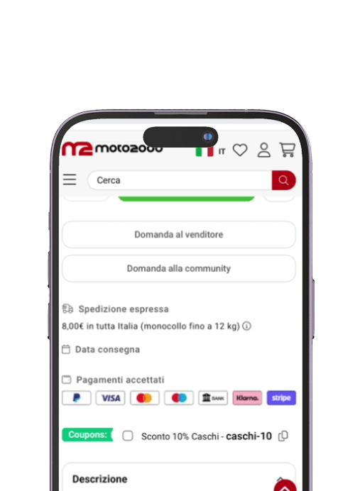 Immagine di una pagina prodotto del sito eCommerce Ricambimoto