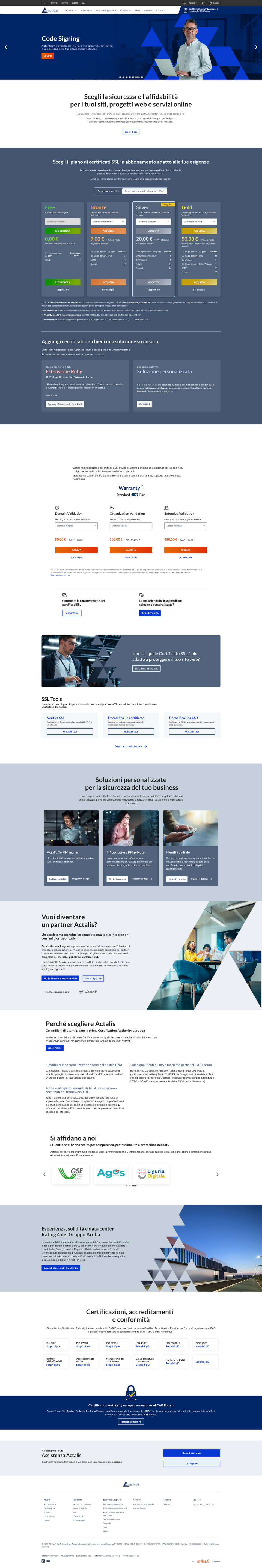 Homepage Aruba Actalis